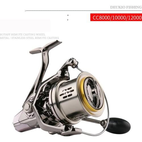 Fishing Reel 4.8:1 Long Shot Stainless Steel Screw-in Seawater-proof Spinning Reel Fishing Accessories Cc8000/cc10000/cc12000