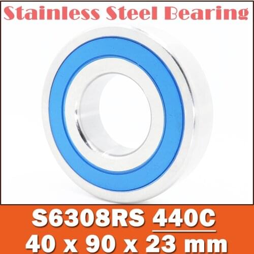 1PC S6308RS Bearing 40*90*23 mm ABEC-3 440C Stainless Steel S 6308RS Ball Bearings 6308 Stainless Steel Ball Bearing