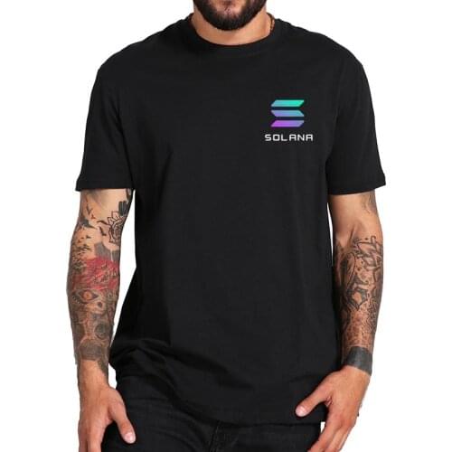 Solana T Shirt Crypto Coin Economically Related T-Shirt EU Size 100% Cotton Short Sleeve Crewneck Soft Basic Tops Tee
