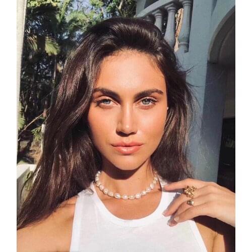 Pure Natural Baroque Pearl 14K Gold Covered Jewelry Set Necklace Earring Pendientes Beaded Chain Handmade Wholesale on Sale