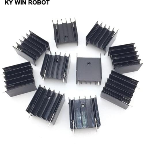 10 pcs Free Shipping Aluminium TO-220 Heatsink TO 220 Heat Sink Transistor Radiator TO220 Cooler Cooling 25*23*16MM With 2Pin