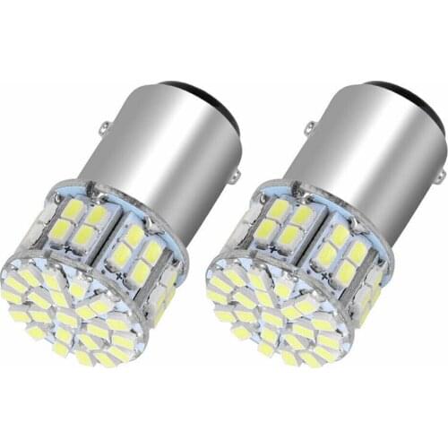 2Pcs 6000K White 1157 50SMD Tail Brake LED Lights Bulb BAY15D 12V