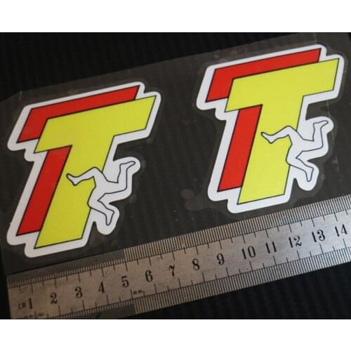 2PCS moto car Styling Decals For TT Isle of Man Text icon Reflective sticker