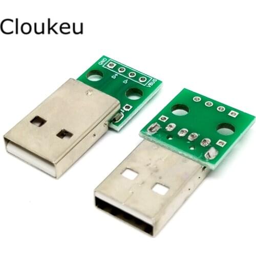 5Pcs Adapter plate USB Male USB conversion DIP conversion board usb 4p 2.54mm pitch