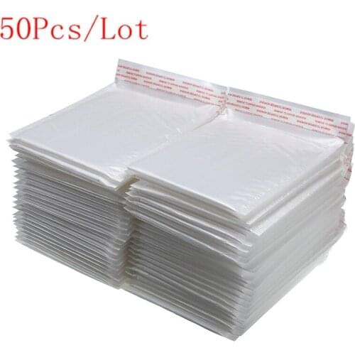 50 PCS/Lot White Foam Envelope Bags Self Seal Mailers Padded Shipping Envelopes with Bubble Mailing Bag Shipping Packages Bag