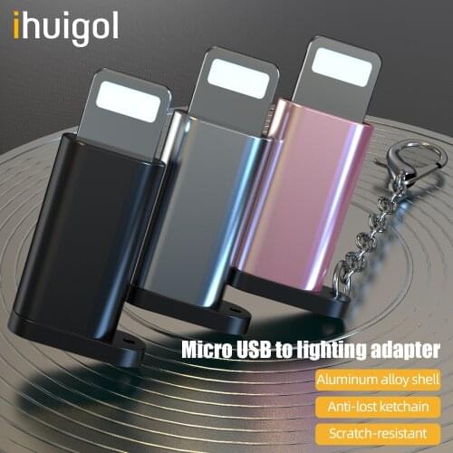 !ACCEZZ Micro USB To Lighting 8 Pin Adapter Connecter 3PC 4PC For iphone X 7 8 Plus OTG Sync Charger Converter With Key Chain