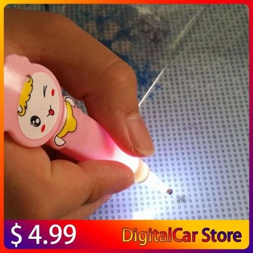 5D Diamond Painting Point Pen Super Bright LED Light Rhinestone Embroidery Tools Drill Pen With Light Home Decor