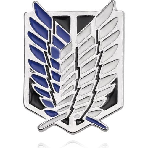 Attack On Titan Pins Brooch Enamel Wings Brooches Giant Legion Flag Badge Feather Cosplay Hot Sell Japan Anime Jewelry For Fans