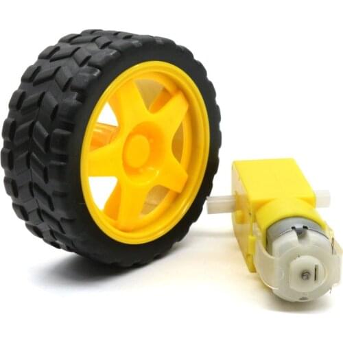Glyduino DIY Accessories Remote Smart Car Robot Plastic Gears Driver Motor + Tyre tires wheel for Arduino intelligent car