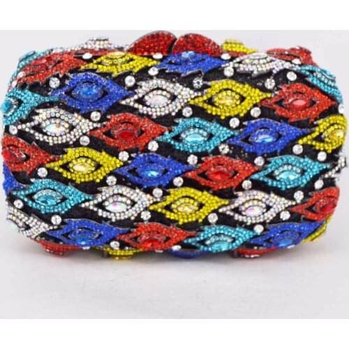 Glasses Bling Bling Women Evening Bag Finger Ring Diamonds Day Clutches Purse Evening Bag Rhinestones Crystal Purse Gold eye 524