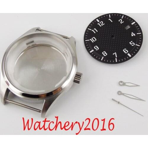 40mm Corgeut Sapphire Glass 316L Stainless Steel Watch Case a set fit NH35 NH35A NH36 movement