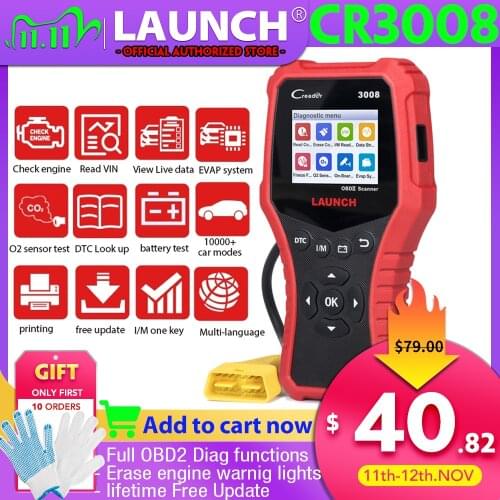 LAUNCH X431 CR3008 Scanner Tools OBD2 Battery Tester CR3008 OBDII Code Reader OBD Diagnostic EVAP CR3001 VIN Tool Free Update