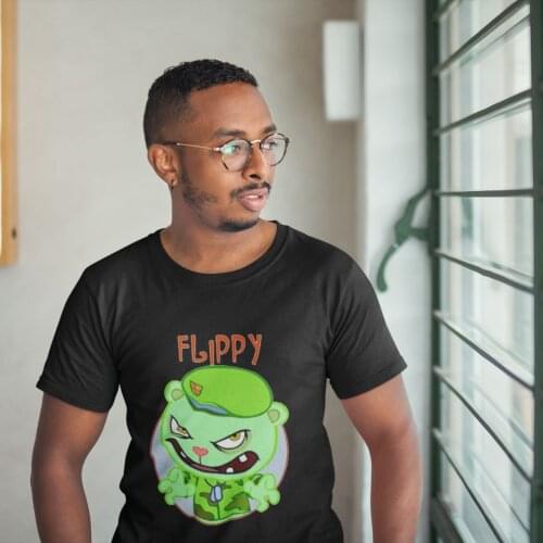Happy Tree Friends T Shirt Happy Tree Friends Flippy T-Shirt 5xl 100 Percent Cotton Tee Shirt Men Basic Tshirt