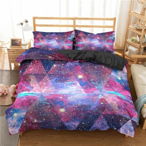 Starry Sky Geometry Pattern Bedding Sets Galaxy Duvet Cover King Size Quilt Cover Pillowcase Home Textiles Child Bed Cover 135