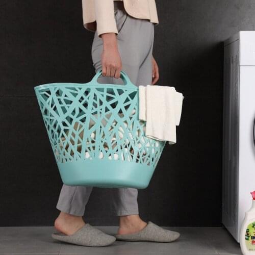 Japanese Style Dry Laundry Round Organizer Basket Home Organizer Plastic Clothes Living Room Bathroom Storage Container