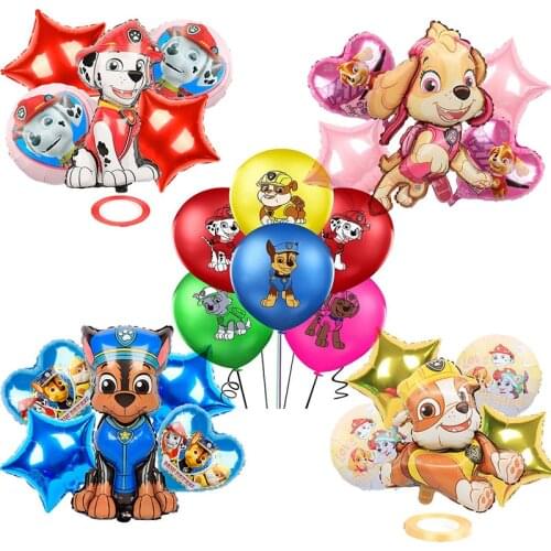 5pcs Birthday ball Set Marshall Sky Rubble paw patrol Balloons Decorations George baby shower Party supplies