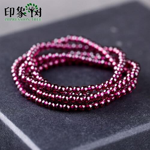 AAAA Natural Garnet Stone Bead 3.6/4.5/5mm Purple Almandine Garnet Smooth Round Bead Strand DIY For Jewelry Making 22018