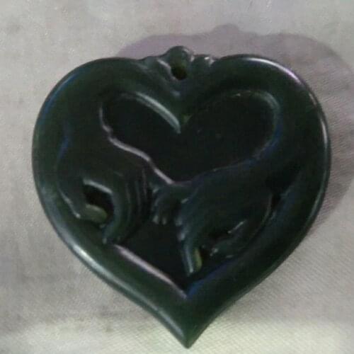 Natural Hetian Jade Hand Carving Hand in Hand Jade Pendant Jewelery Lucky Auspicious Amulet Fine Jewelery Jade Pendant