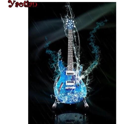 New arrival 5D DIY Diamond Painting Guitar Music Needlework Pattern Diamond Embroidery Mosaic Cross Stitch Wall Hanging Painting