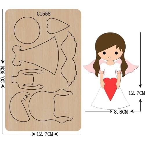 New Angel, felt, pendant, girl Wooden die Scrapbooking C-1558 Cutting Dies Multiple sizes