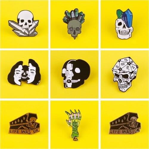 Punk Dark Skulls Badges for Backpack Skeletor Enamel Pins for Backpacks Badges for Clothes Brooch Clothes Lapel Pin Badge Gifts