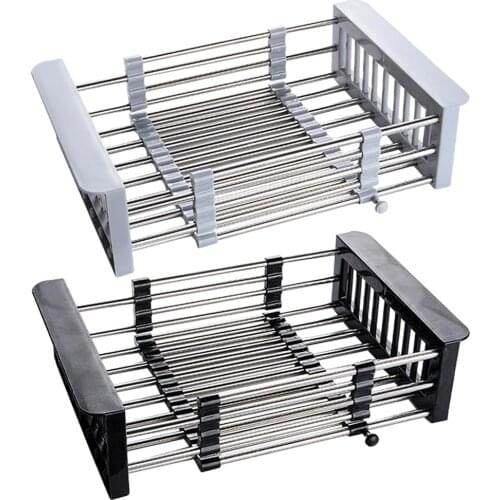 Expandable Dish Drainer with Adjustable Armrest Over the Sink for Vegetable