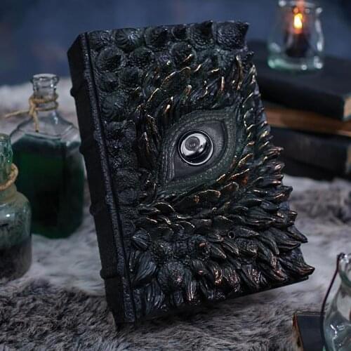 Realistic Deluxe Animated Dragon Book Exquisite Household Resin Ornaments Horrible Haunted House Simulation Halloween Figurines