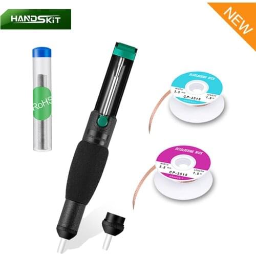HANDSKIT Plastic Desoldering Pump Suction Tin Vacuum Soldering Iron Desolder Gun Soldering Sucker Pen Removal Hand Welding Tools