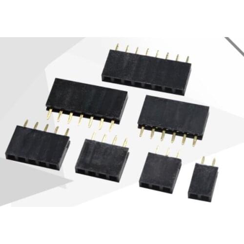50PCS 1*2P 1*3Pin 1X4/5/6/7/8/9/10/15 Pin FeMale Pin Header Strip 2.54mm one row Strit Pin LCD1602 PC104