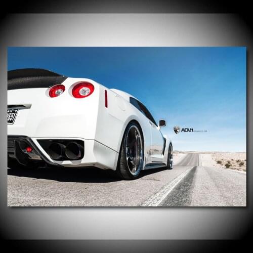 Supercar Nissan GTR Rear View Sport Car Picture Wall Decor Art Posters Canvas Paintings Fabric Prints Room Decoration
