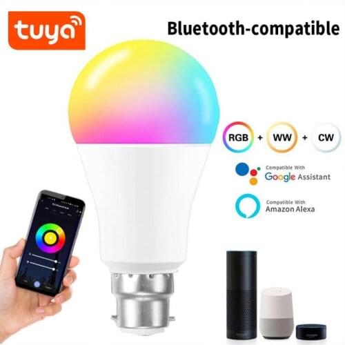 Tuya Smart Light Bulb 10W Color Changing Wifi Light E27 B22 RGB LED Bulb Dimmable Smart Life APP Compatible Alexa Google Home