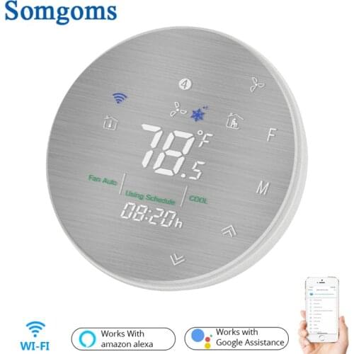 WiFi Smart Heat Pump 24V Thermostat Temperature Controller Smart Life/Tuya APP Remote Control,Works with Alexa Google Home