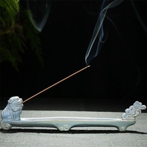 Vintage Buddha Incense Stick Holder Lion Censer Buddhist Incense Burner Temple Supplies Kadzielnica Home Office Decoration EB5XX