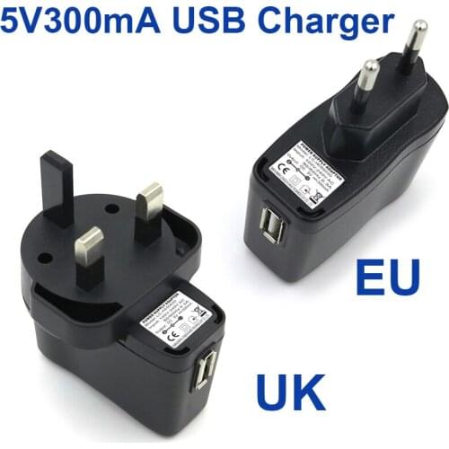 VORED New 5V300mA EU/UK Plug USB Charger Power Adapter Portable Travel Wall Charger for Nano sprayer/Bluetooth Speaker