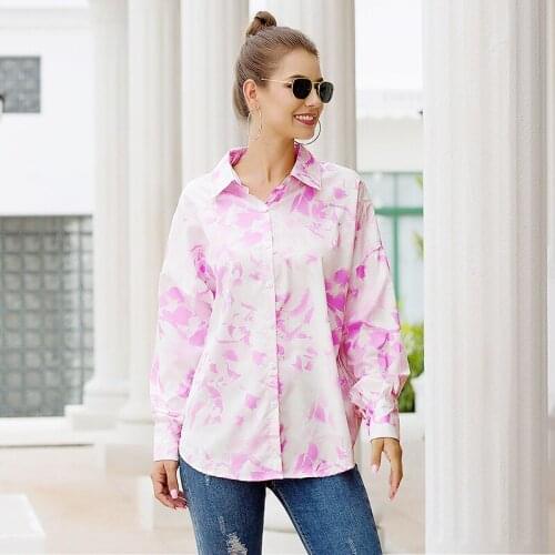 Autumn Office Lady Women Blouses Vintage Long Sleeve Flower Print Blusas Mujer De Moda 2020 Shirt and Blouse Womens Sexy Tops
