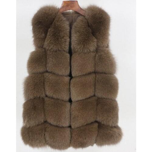 Luxury Winter Jacket Women High Quality 2020 New Real Fur Vest Coat Natural Big Fluffy Fox Fur Outerwear Streetwear Thick Warm
