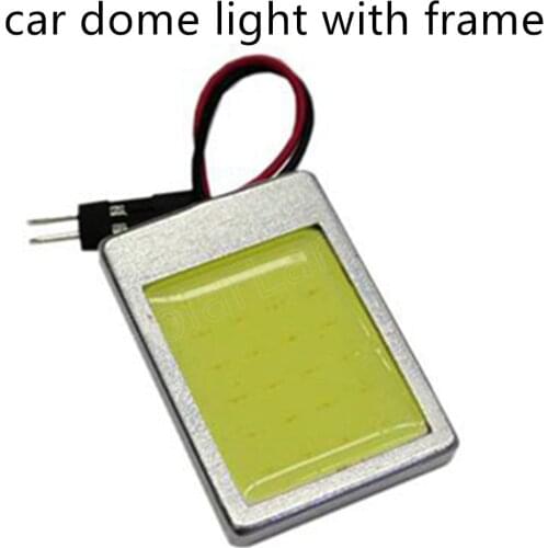 10 pieces with frame 12W COB Chip 24led LED Car Interior Light T10 Festoon Dome Adapter 12V Car Vehicle LED Panel hot sale