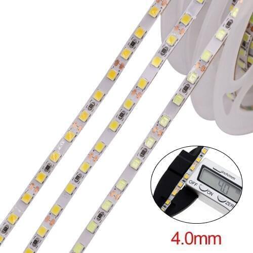 5M 12V LED Strip Light 2835 4mm Width Super Bright 120LEDs/m 600 Pixel Flexible LED Tape String Light Natural White/Warm White