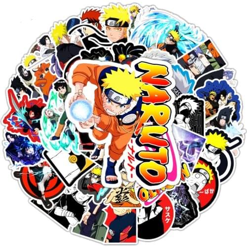 50/70Pcs Naruto Sticker Uchiha Sasuke Haruno Sakura Tsunade Waterproof Stickers Anime Pack Laptop Skateboard Bike Cars Kids Toys