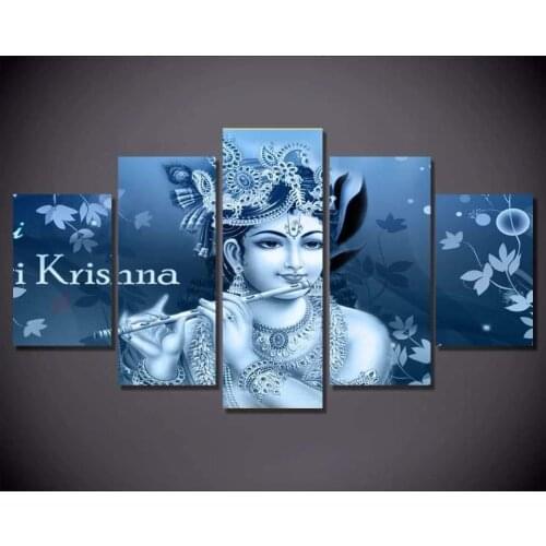 Abstract Paintings Art Posters 5 Pieces Canvas India God Shiva Wall Art Pictures Home Decor Living Room HD Printed(No Frame)