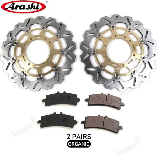 ARASHI CNC Front Brake Rotors Disc Brake Pads For SUZUKI GSX R 600 750 2011 2012 2013 2014 GSX600R GSX750R GSX-R 600 GSXR750
