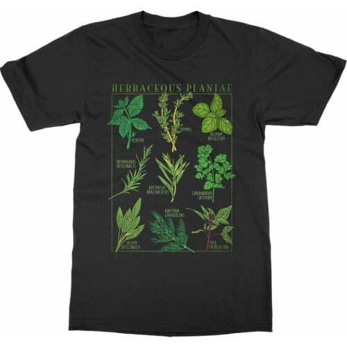 Herbs T-Shirt Botanical Garden Plant Print Art Botany Bloom Fruit Flower Grow T-shirt Aesthetic Korean Style Ullzang Tee Men