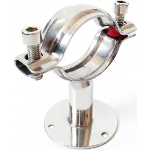 42-45mm 1-3/4" 42mm Pipe Hanger Bracket Clamp Support Clip With Base Plate 304 Stainless For Beer Brewing L=100mm