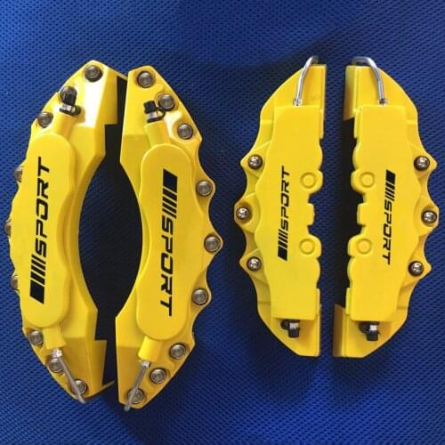 KUNBABY Yellow ABS Plastic Disc Brake Caliper Cover With Black Sport Sticker Logo For R17 R18 R19 Front Rear Free Shipping