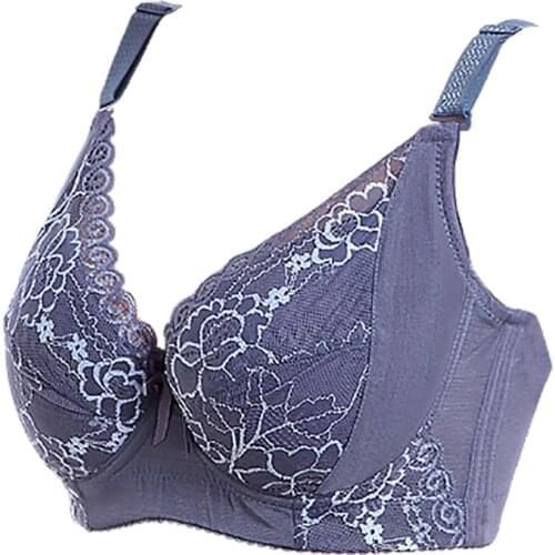 Hot Selling Big Size Push Up Bra Embroidery Bowknot Lace Women Intimates Big Size Full D Cup Bras Underwear Bras Hot Selling Bra