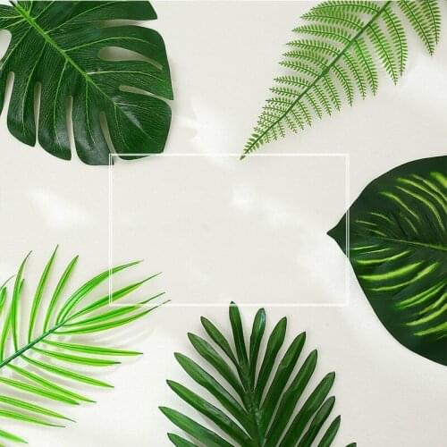 1pc Monstera Artificial Plants Plastic Tropical Palm Tree Leaves Wedding Home Garden Decor Accessories Photography Decorative