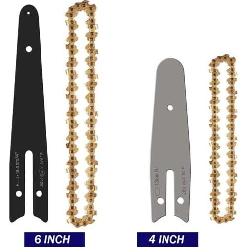 4/6Inch Electric Saw Chain And Guides Set Electric Chainsaw Chains For Mini Pruning Wood Cutting Tools