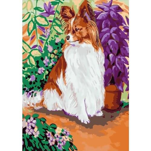 DIY Paints By Numbers Dog Animals 50x40cm Art Pictures Set Coloring Decorative Canvas Wall Artcraft Oil Painting By Numbers
