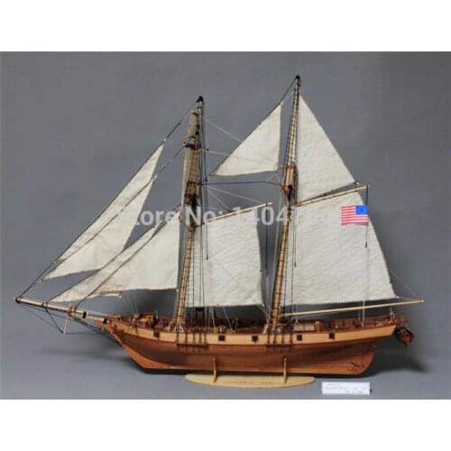 NIDALE Model scale 1/50 U.S. Classic wooden sailboat model HARVEY 1847 trade ship Wooden SC Model kit