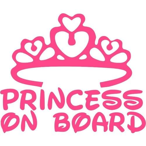 17.8X14.5CM Princess Car Stickers BABY ON BOARD Sticker on Auto Warning Sign Decoration Car Styling Car Stickers and Decals